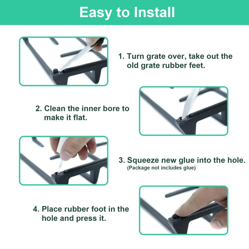 32 Pcs WB2K101 WB02T10461 Stove Grate Rubber Feet Replacement, Compatible