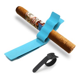 hoeslaw Golf Cart Cigar Holder, Magnetic Clip Cigar with Adjustable Strap, Accommodate All Cigar Sizes,Versatile & Secure Accessory for Golfing, Boating, BBQs, Fishing & Outdoor Enthusiast (Blue)
