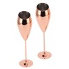 2pcs Copper Champagne Flutes Set Sturdy Thick Bottom Stainless Steel