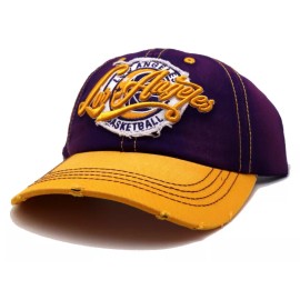 Leader of the Game Los Angeles New Leader Vintage Ladies Women Star Lakers Purple Gold Era Hat Cap