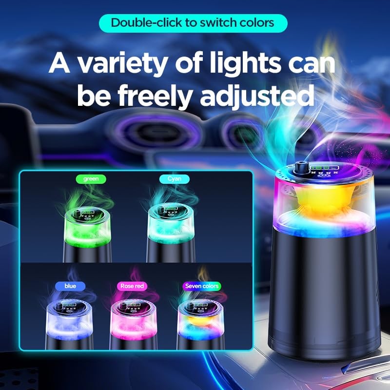 Smart Car Air Freshener with RGB Ambient Light, Car Aroma