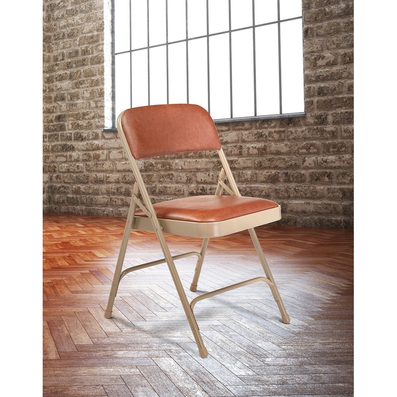 NPS 1200 Series Premium Vinyl Upholstered Double Hinge Folding Chair