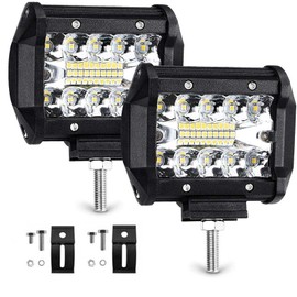 Gotowanie - Barra de Luz LED para Auto, 2Piezas, Focos LED Tractor, 4 Pulgadas" 60W 72000LM LED, Potente 6000K, IP68 Impermeable Luz de Niebla para Coche, SUV, UTV, ATV, Off-Road, Camión, Moto, Barco