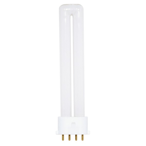 Satco S8365 4100K 9-Watt 2G7 Base T4 Twin 4-Pin Tube for Electronic and Dimming Ballasts, 9Wt=45Wt, 4100K Bright White