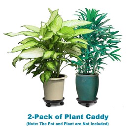 JzNova 2 Pack of Plant Pallet Caddy, Planter Pot Mover, Plant Pot Pallet Dolly Caster with Universal Wheels, Black