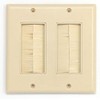 RiteAV - Dual Gang Wall Plate with Brush Bristles -
