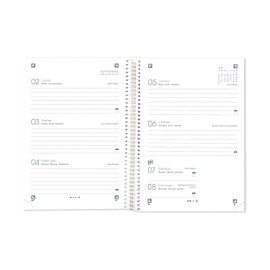 Oxford Touch Diary 2023 2024 Week to View A5 (15 x 21 cm) Extra Hard Cover Spanish Pastel Pink