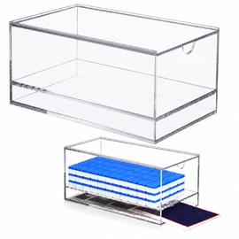 CIYOJA Acrylic Mahjong Case for American Mahjong Tiles, Clear Mahjong Tile Storage Box with Sliding Lid, Mahjong Tile Case Organizer, Mahjong Card Holder & Accessories Storage, Holds Up to 160 Tiles