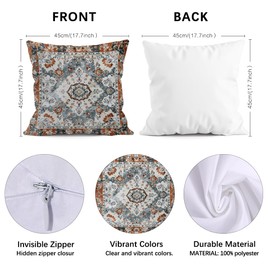 SEVENWELL Bohemias Ethnic Geometric Cushion Covers 45x45 cm Pack of 4 Tribal Pillow Covers Ethnic Bohemia Cushion Cases Decorative Pillow Cases for Sofa Bed