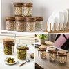 4 Pack Overnight Oats Containers with Wooden Lids and Spoons,