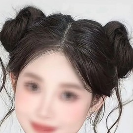 2 pieces of cute hair with ponytail wig and braids (WFL46AZ) Deep Brown x000DWFL46AZ / 똥머리 부분 가발 곱창끈 당고 귀여운 머리 2개 (WFL46AZ) 딥브라운x000DWFL46AZ
