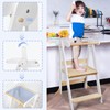 Foldable Toddler Kitchen Tower with Safety Rail, 3-Level Height Adjustable