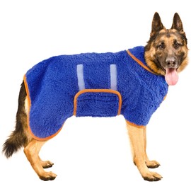 Bienbee Dog Bathrobe, Quick Drying Super Absorbent Dog Robes for After Bath, Warm Keeping Dogs Towel, Dogs Bath Supplies, Dark Blue XXL