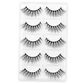 IWOWHERO 5 Pair False Eyelashes for Women Lightweight Comfortable Artificial Lashes for Dramatic Eye Makeup for Everyday Use Parties Special Occasions