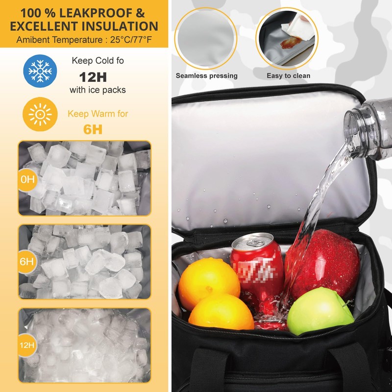 Tactical Backpack Cooler,Lunch Backpacks for Men Work with Handle，Soft Cooler