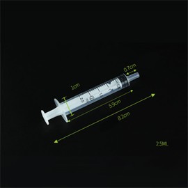 10PCS 2.5ML Reusable Plastic Syringe with Measurement Hydroponics Plastic Nutrient Measuring Nutrient Syringe Tools Sampler