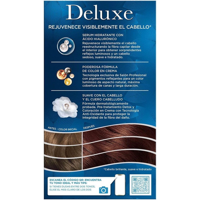 Wella Deluxe Tinte Permanente 5.5 Castaño Claro, 207 g
