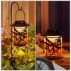 Solar Lantern Lights Outdoor, Dragonfly Waterproof Metal Hanging Solar Lights