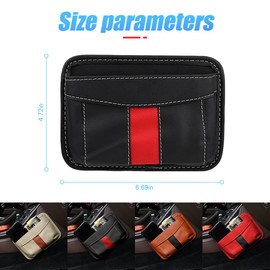 Moioee Car Side Pocket Organizer, Car Seat Leather Storage Gap Filler, Vehicle Side Pockets Holds Phones Cards Sunglasses Wallets, Auto Accessories Universal for Door Window Console (Brown)