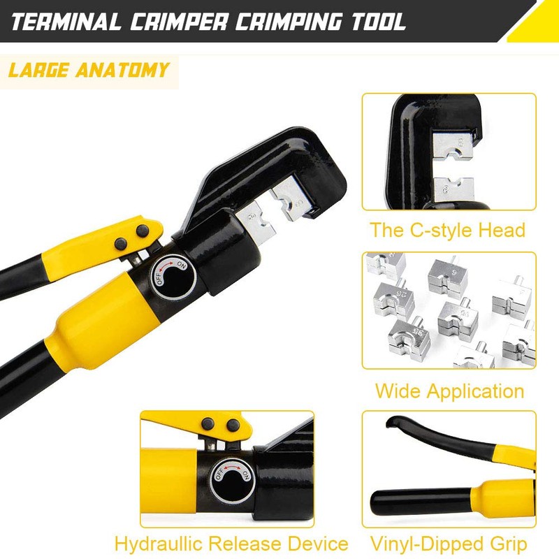 10 Ton Hydraulic Hand Crimper Tool Set for Stainless Steel