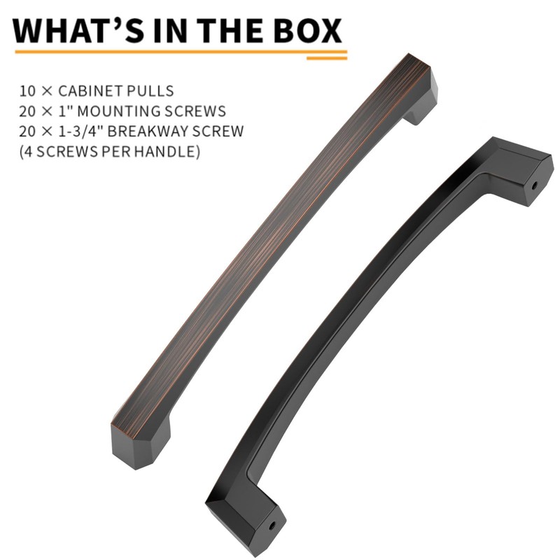 AOOTOCH 10 Pack Oil-Rubbed Bronze Cabinet Handles - 5 Inch