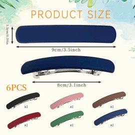 6 Pcs Barrette Hair Clips Women, Matte Colored Hair Clips French Flat Barrettes Hair Clips Metal Snap Hair Clasps No Hair Damage, Vintage Hair Clips Elegant Hair Styling Clips for Girls Women 6 Colors