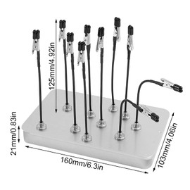 Welding Holder Set, Including Iron Box and 10 Clips, Stable Hold for Workpieces, Soldering Aid Third Hand, Robust and Durable, Practical for Metalworking, DIY, Repairs (Silver)