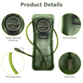 flintronic Hydration Bladder, 2L Leak Proof Water Bladder, BPA Free Water Reservoir with Insulated Tube, Hydration Pack Replacement for Outdoor Hiking Camping Cycling