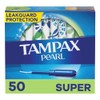 Tampax, Pearl Tampons, Plastic Applicator, Super Absorbency, 50 Count