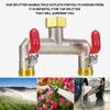 Yayamz 2 Way Garden Hose Splitter, Heavy Duty Brass Nickel