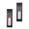 Danya B Metal Pillar Candle Sconces with Glass Inserts -