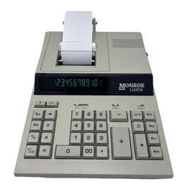 Monroe 122PDX Medium Duty Printing Calculator with Extra Large Plus and Minus Keys