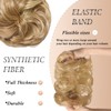 BwelsZJ Large Messy Bun Hair Piece Golden Blonde/Beach Blonde Curly