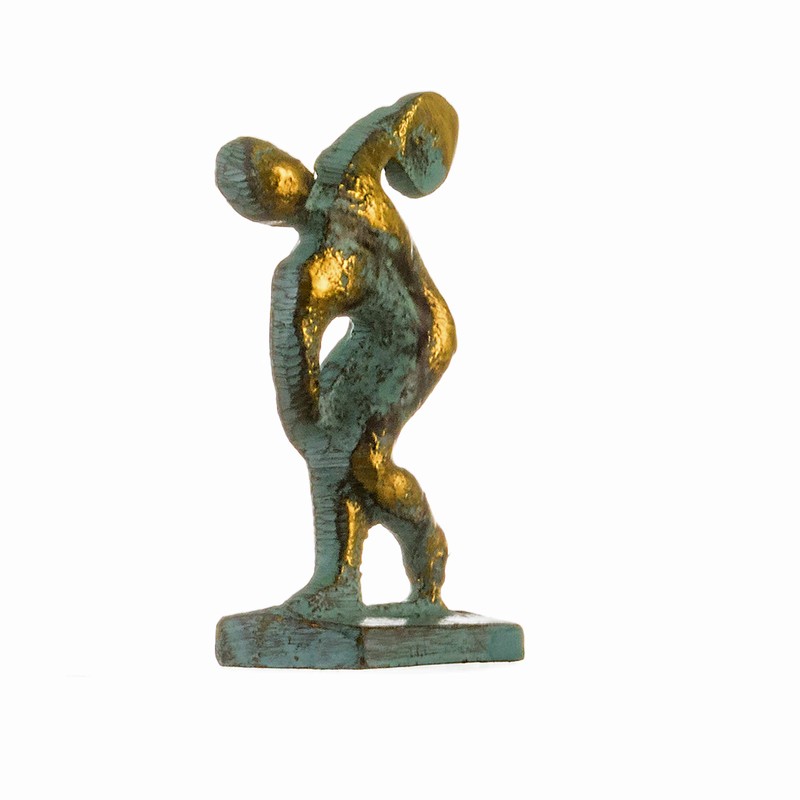 Disc Launcher Olympia Statue Discobolus Greco-Roman Miniature 100% Bronze