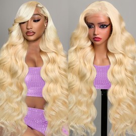 22 Inch Blonde 13x4 Lace Front Wigs Human Hair 613 Lace Front Wig Human Hair Pre Plucked Blonde Body Wave Wig With Baby Hair 200 Density 613 HD Lace Frontal Wigs For Women