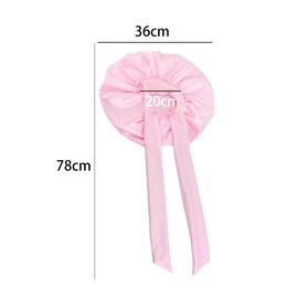 Globellapro 2pcs Pink Sleep Bonnets,Silk Sleep Bonnets for Women,Adjustable Night Sleeping Cap,Elastic Band Silk Bonnets with Bow for Hair Care,Beauty