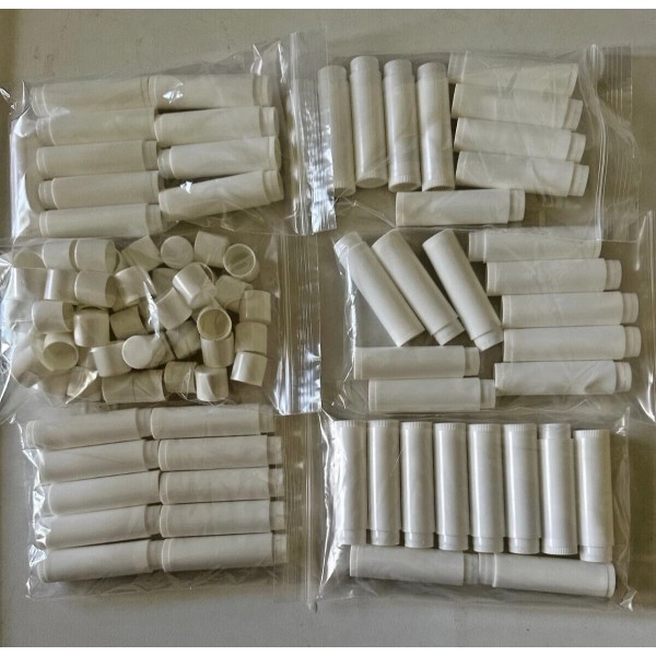 Unbranded Lip Balm Tubes White Plastic Empty Lip Balm Containers
