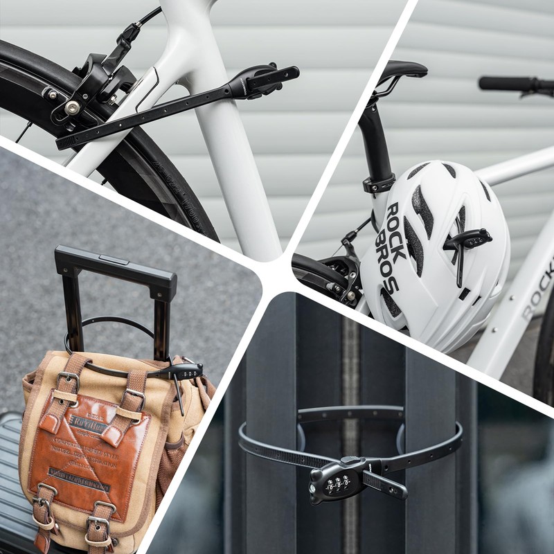 ROCKBROS Zip Tie Bike Lock Combination Small Cable Lock Lightweight