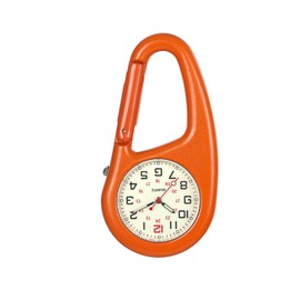 Lancardo Carabiner Watch Waterproof Carabiner Watch Pocket Watch Men Women Analog Luminous Key Chain Watch Clip Pocket Watch, orange, Casual