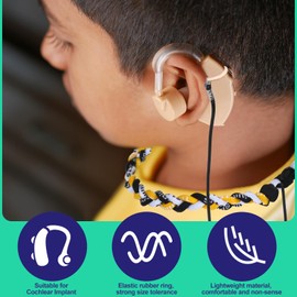 Quelay 6 Sets Cochlear Implant Retaining Necklace Hearing Aid Retaining Sports Tornado Necklace Stylish Cochlear Implant Retaining Cord Hearing Aid Lanyard for Teens Seniors Men Women to Prevent Loss