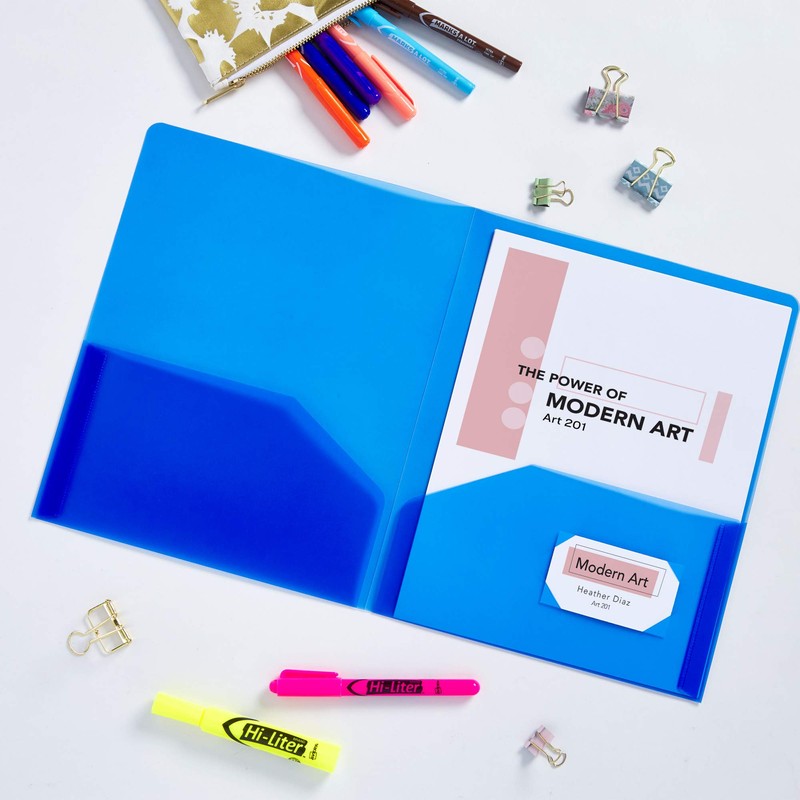 Avery Translucent Two Pocket Folder, Water Resistant, Holds up to