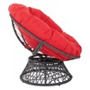 OSP Home Furnishings Papasan Chair with 360-degree Swivel, Red cushion