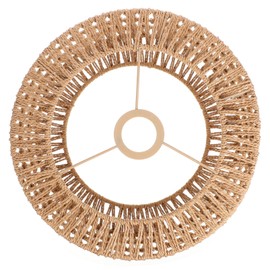 BESTOYARD Rattan Lamp Shade E27 Wicker Woven Pendant Lampshade Chandelier Light Cover Wall Lamp Bulb Cage Guard Rustic Hanging Light Fixture Spider Fitter 30x15cm
