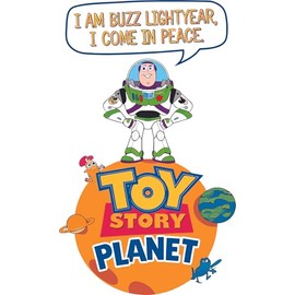 I Come in Peace Toy Movie Cartoon Character Famous Quotes Iconic Catchphrase Line Wall Art Sticker Designs Decors Vinyl Stickers for Home House Walls Rooms Window Bedroom Decoration Size (22x28 inch)