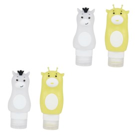 Housoutil 2sets Travel Shampoo Bottles Set Leak Proof Portable Lotion Bottle Cream Holders for Daily Use 2pcs*2