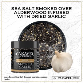 Garlic Salt Gift Pack, Garlic Herb, Smoked Garlic, Spicy Garlic Pepper Sea Salt, 4 oz Jar 3-Pack, Caravel Gourmet