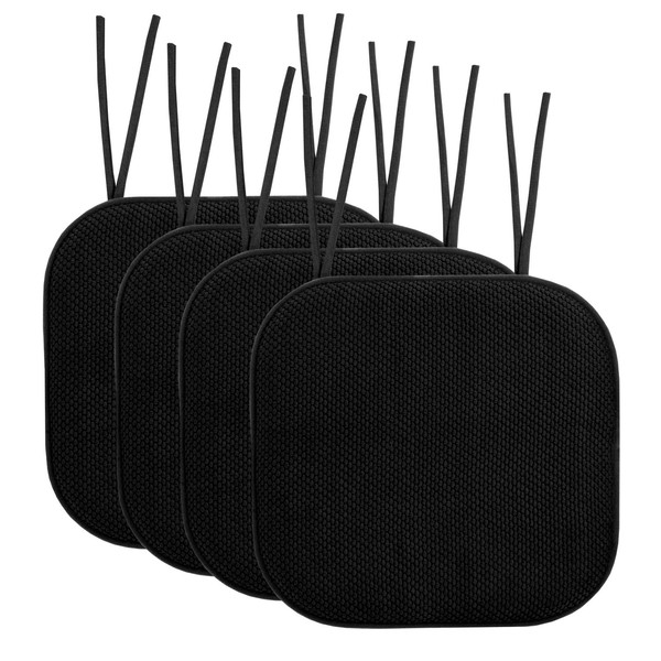 Sweet Home Collection Chair Cushion Memory Foam Pads with Ties