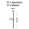 37 Bicycle Spoke 284 MM x 2 MM Black with