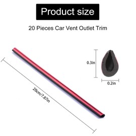 Decorative Strips 20 Pieces Car Air Vent Outlet Stri PVC Chrome Styling Moulding Car Air Vent Trim Strip Car Ventilation Decoration Ventilation Slits Car Decoration Car Air Conditioning Interior