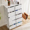 DUMOS Dresser for Bedroom, 10 Storage Drawers, Wide Fabric Closet